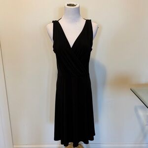 Michael Kors Black Sleeveless V-Neck Midi Dress